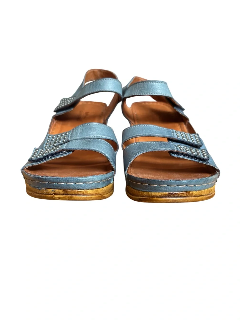 Spring Step Leather Wedge Sandals Sz 38